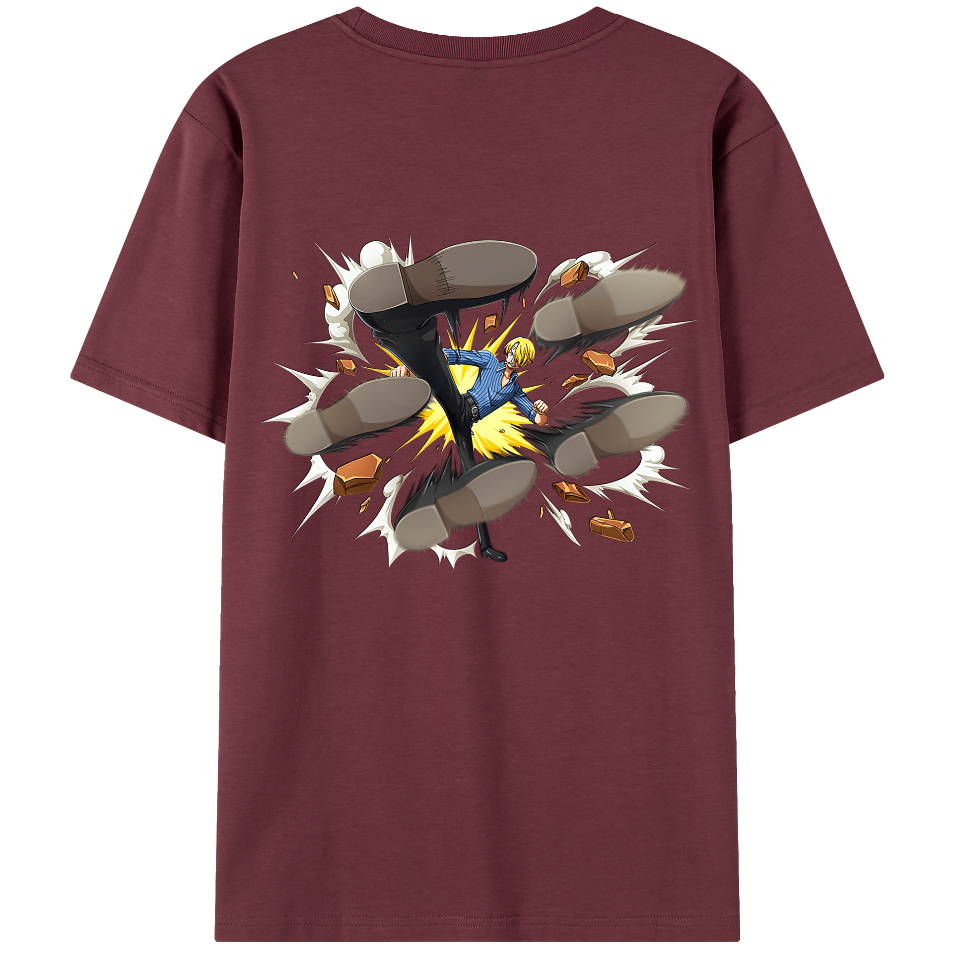 ワンピース サンジ ONE PIECE Sanji 綿100％半袖Tシャツ（背面プリント）